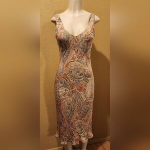 Jones New York 100% silk maxi dress sz 10